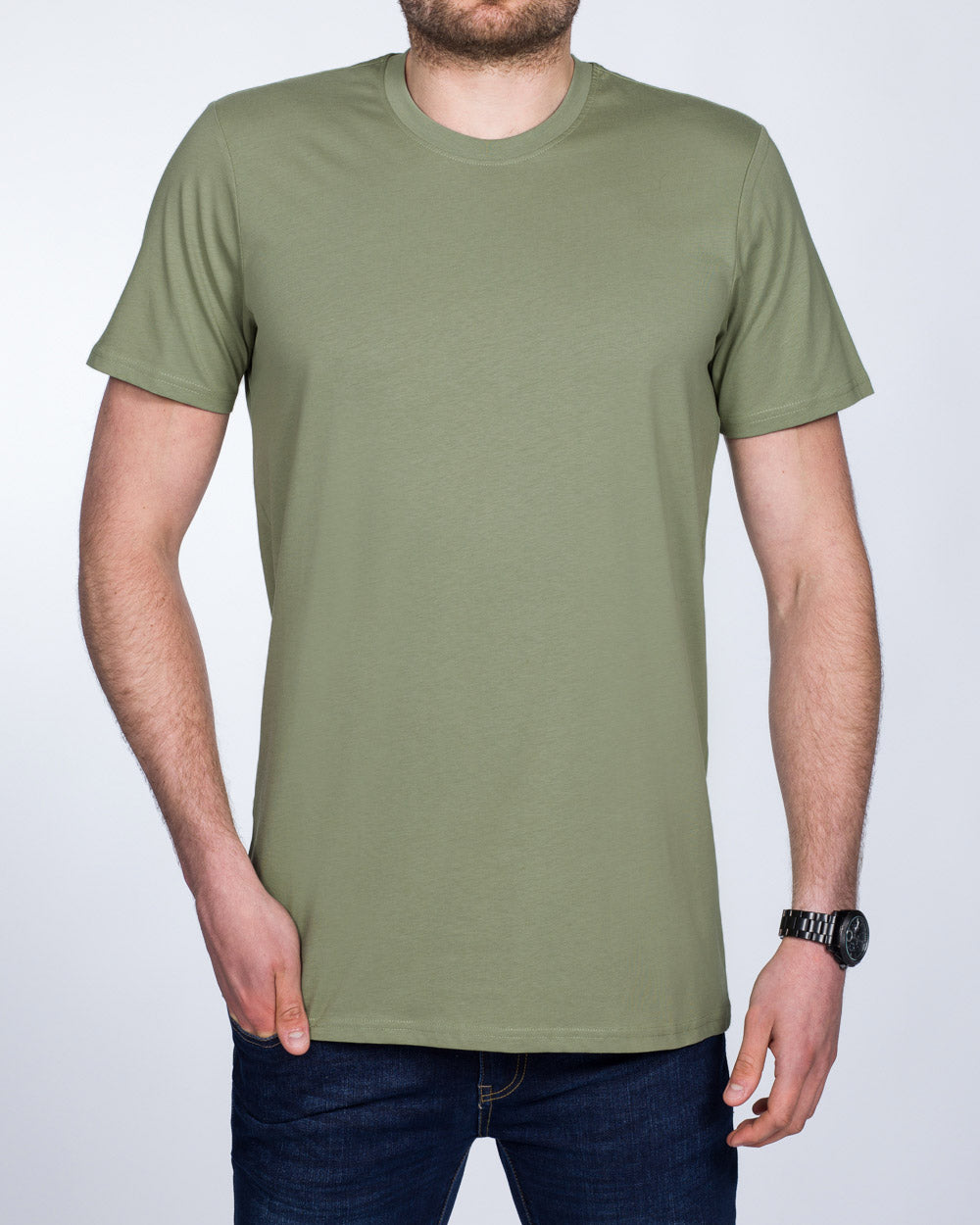 Girav Sydney Extra Long Mens Teal T-Shirt (dark olive) | Tall Mens ...