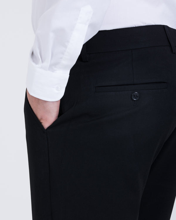 2t Extra Long Longer Skinny Fit Tall Suit School Trousers (black