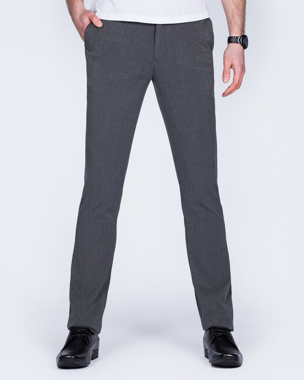 2t Extra Long Slim Fit Tall Suit School Trousers (grey) Tall