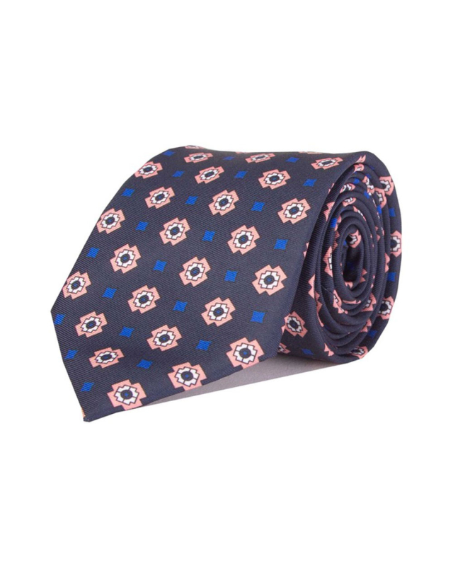 Double Two Extra Long Printed Tie (pink)