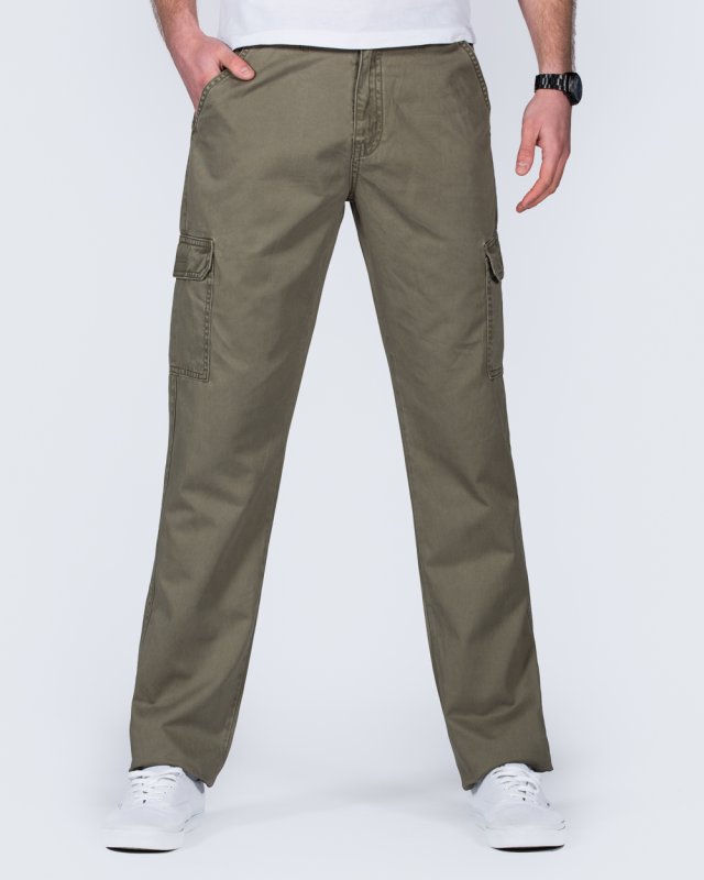 2t Slim Fit Tall Cargo Trousers (dark khaki)