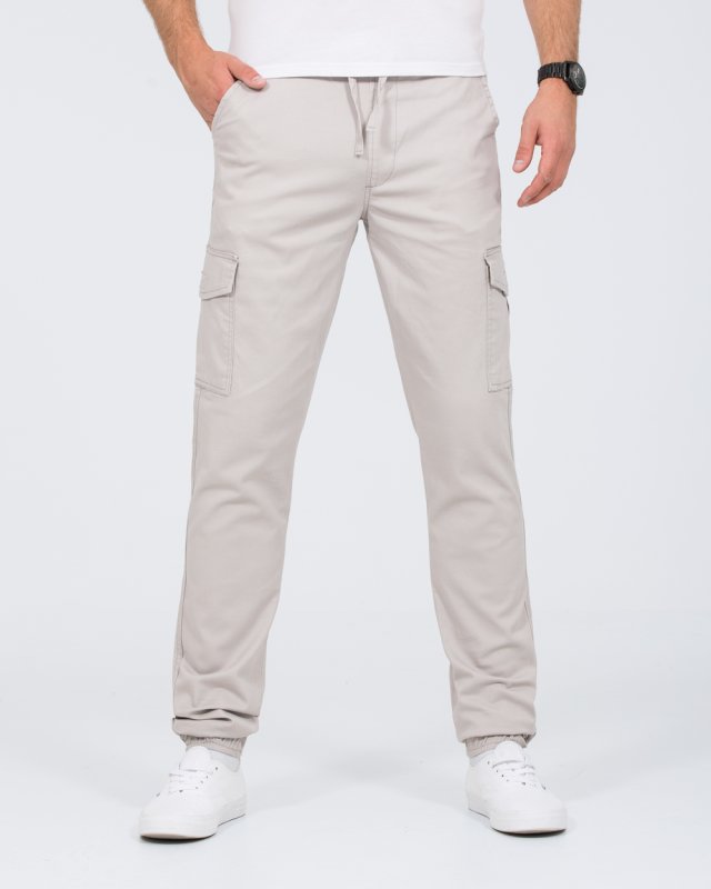 2t Dean Slim Fit Tall Stretch Cargo Trousers (silver)