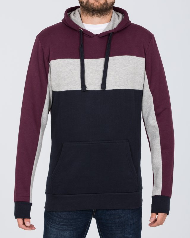 2t Cut and Sew Pullover Tall Hoodie (plum)