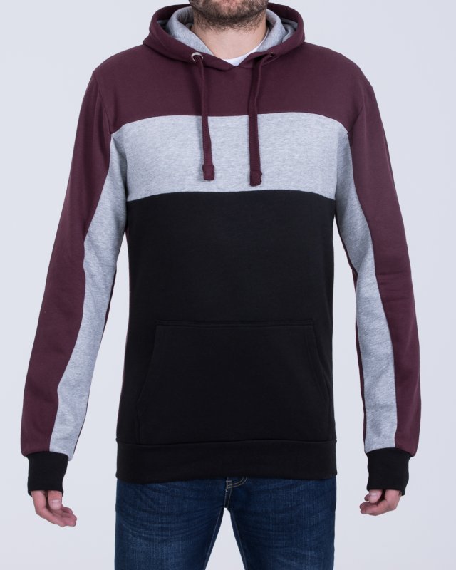 2t Pullover Tall Striped Hoodie (burgundy)