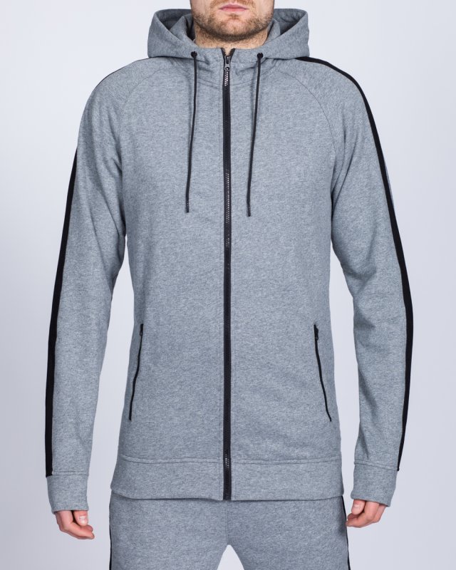 2t Zip Up Tall Striped Riley Hoodie (charcoal)