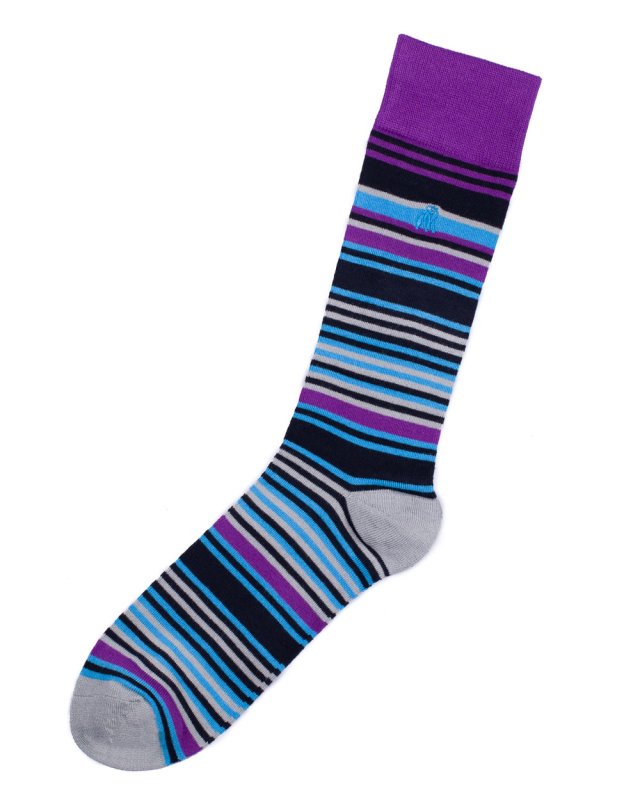 Swole Panda Bamboo Socks 1 Pair (purple/blue striped)