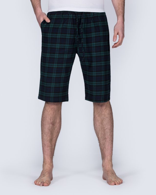 2t Tall Regular Fit Pyjama Shorts (green pattern)