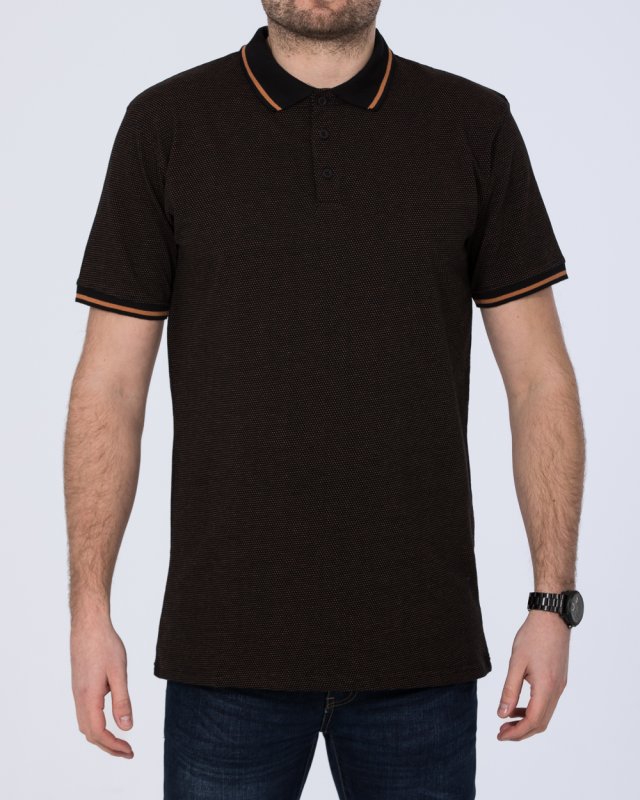 2t Dobby Print Regular Fit Tall Polo Shirt (black)