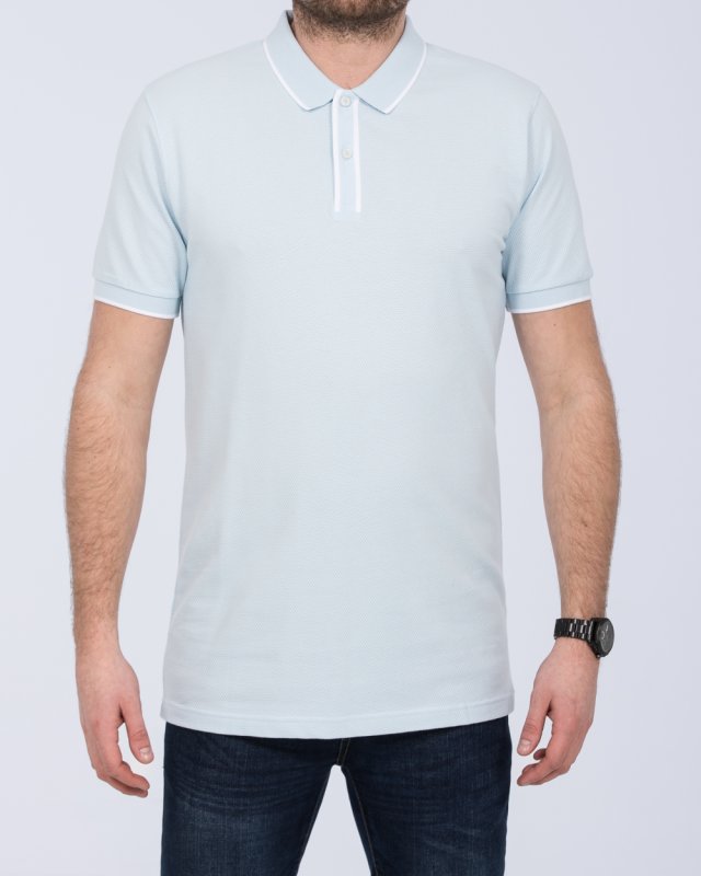 2t Slim Fit Tall Tipped Polo Shirt (ice blue)