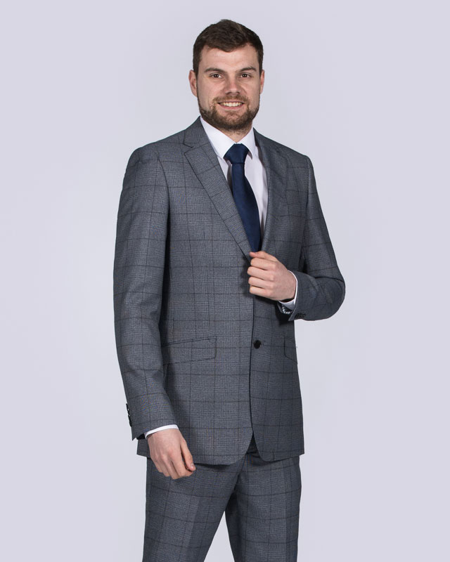 Skopes Reece Slim Fit Tall Suit (blue check)