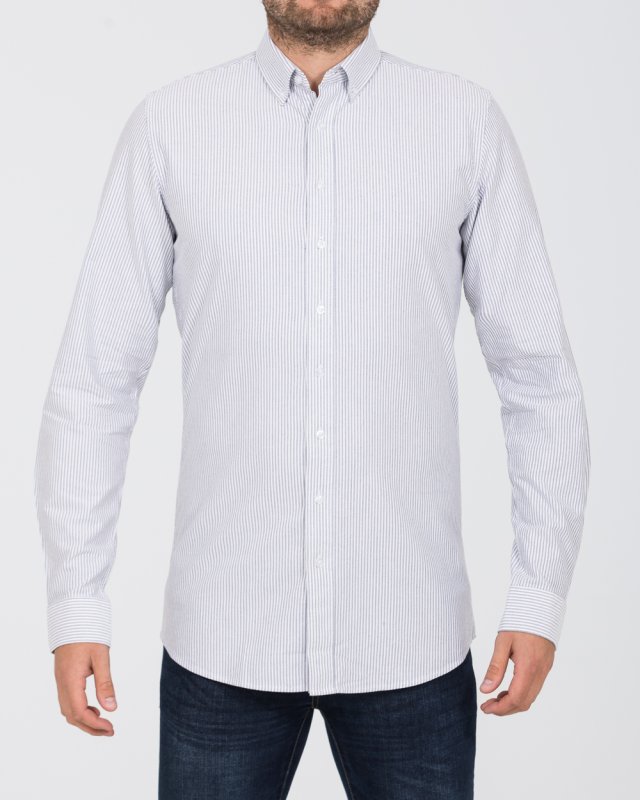 2t Slim Fit Long Sleeve Tall Shirt (grey stripe)