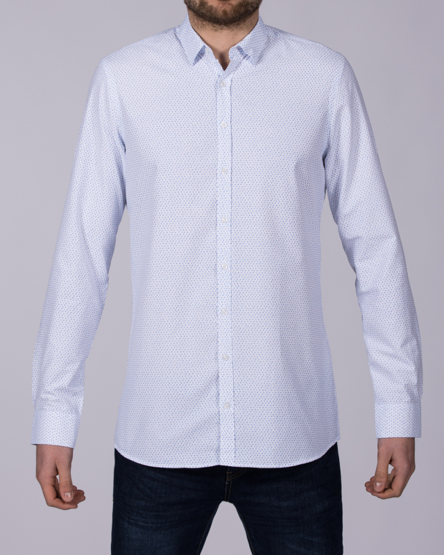 2t Luca Slim Fit Tall Shirt (white pattern)