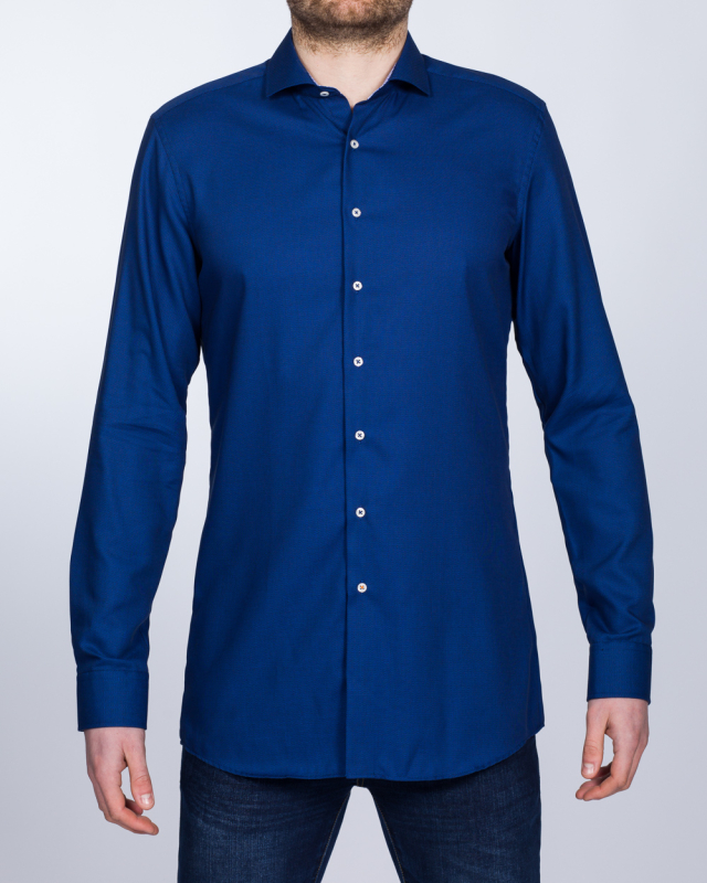 Eterna Slim Fit Tall Shirt (textured blue)