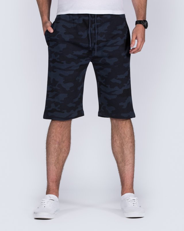 2t Tall Camo Print Fleece Shorts (navy)