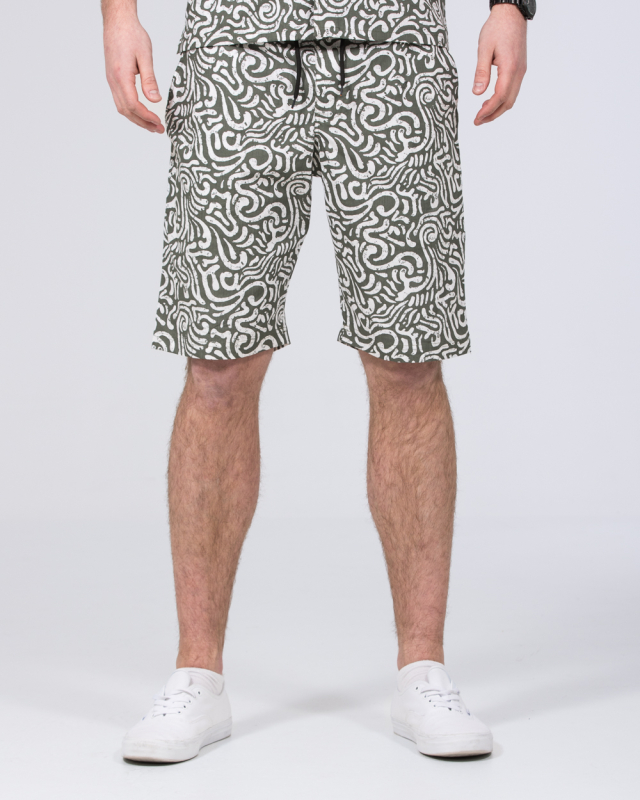 2t Tall Abstract Cotton Shorts (light olive)