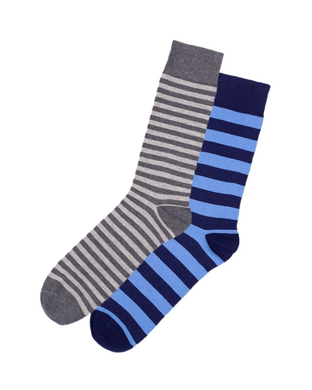 2t Patterned Socks 2 Pairs (mixed stripe)