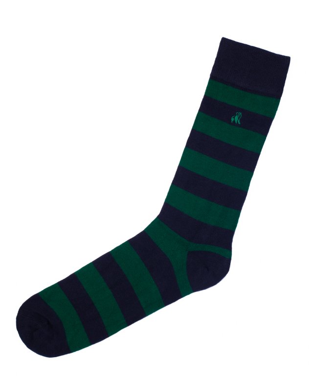 Swole Panda Bamboo Socks 1 Pair (green navy striped)