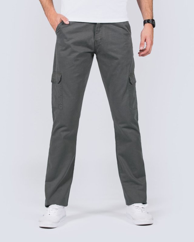 2t Dylan Slim Fit Tall Cargo Trousers (storm grey)