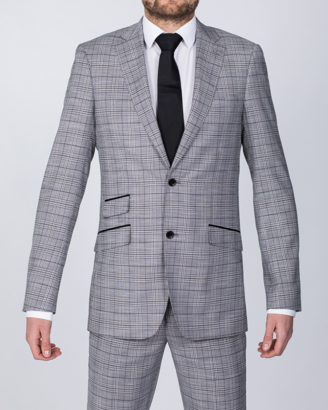 Skopes Keenan Slim Fit Tall Suit Jacket (silver/grey check)