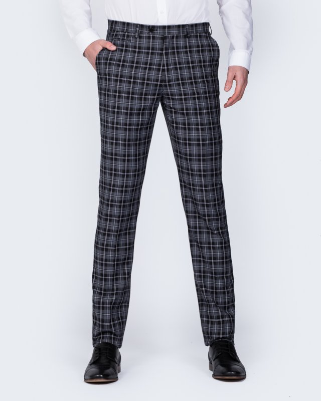 Skopes Kiefer Slim Fit Tall Suit Trousers (black/grey check)