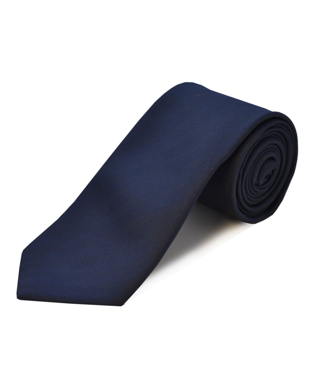 Double Two Extra Long Herringbone Tie (navy)