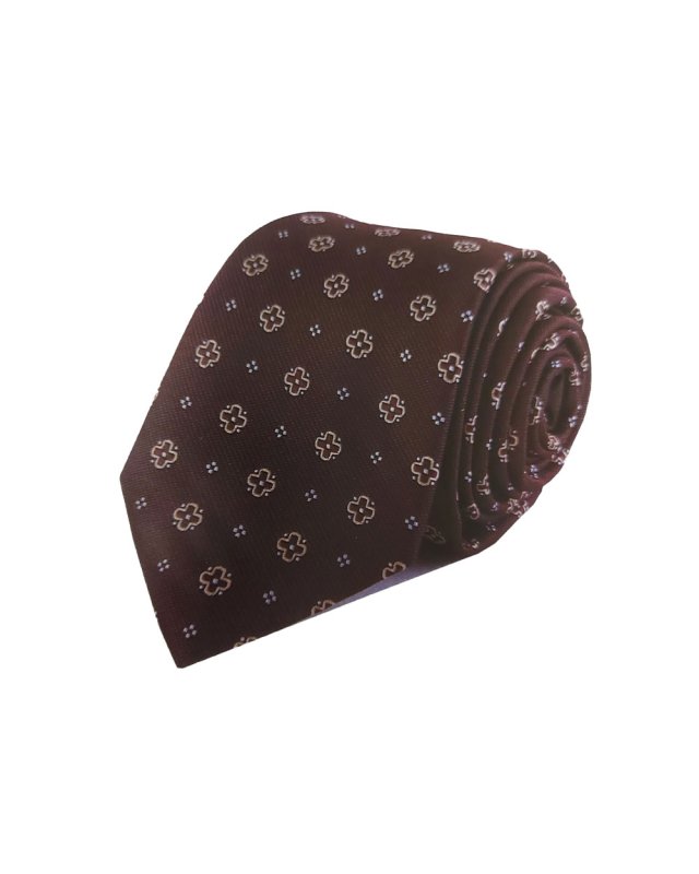 Double Two Extra Long Tie (brown cross)