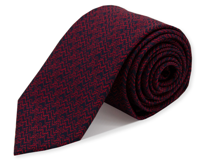 Double Two Extra Long Patterned Tie (red/navy)