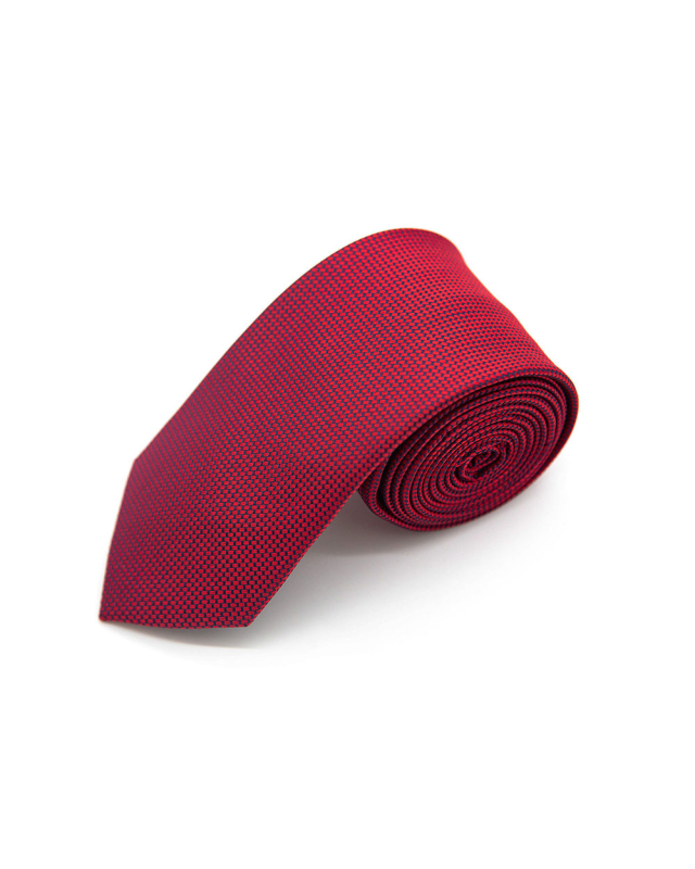 Double Two Extra Long Dobby Patterned Tie (red)