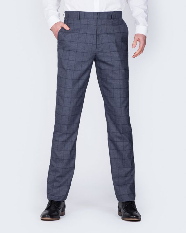 2t Slim Fit Tall Trousers (blue check)