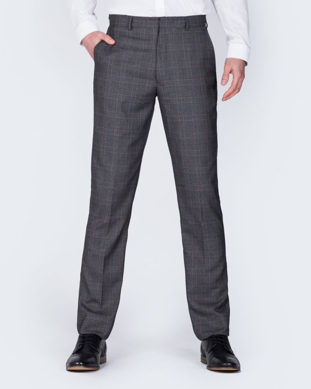 2t Slim Fit Tall Trousers (charcoal check)