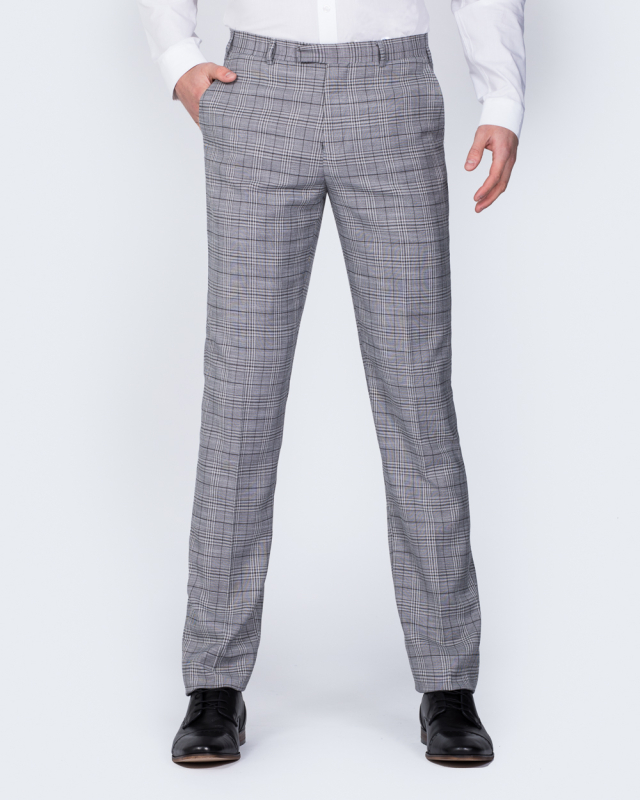 Skopes Keenan Tapered Fit Tall Trousers (silver/grey check)