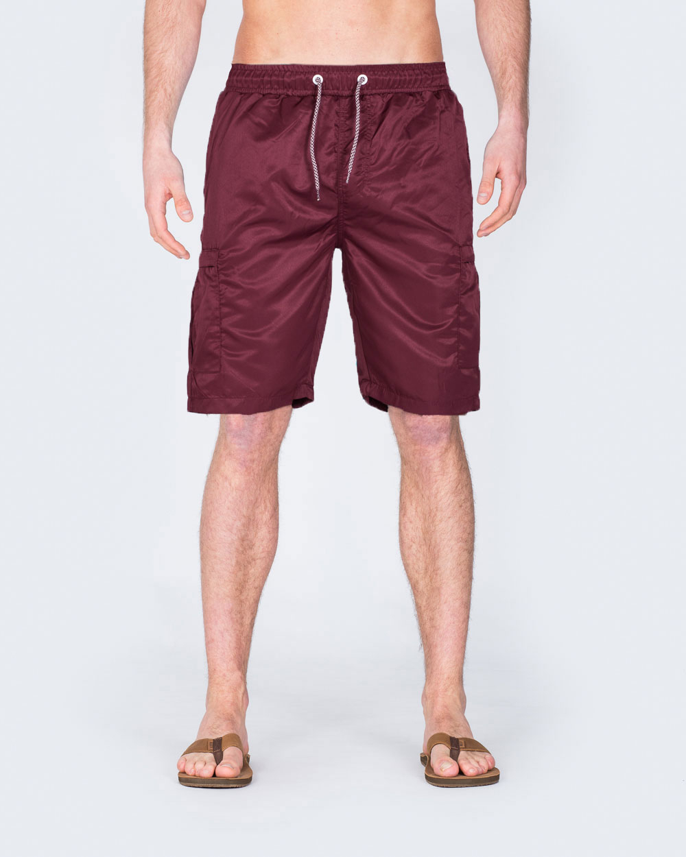 2t Tall Cargo Swim Shorts (burgundy) | Extra Tall Mens Clothing
