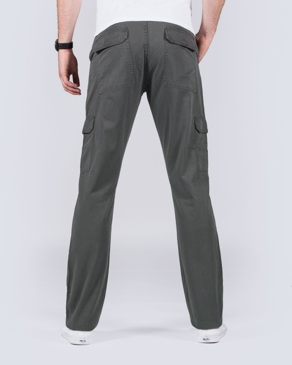 2t Dylan Slim Fit Tall Cargo Trousers (dark grey) | 2tall.com