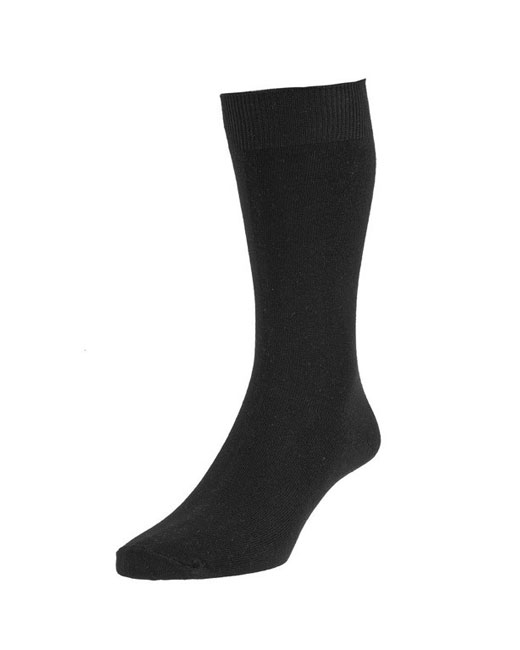 HJ Hall Cotton Plain Socks 3 Pairs (black) | 2tall.com
