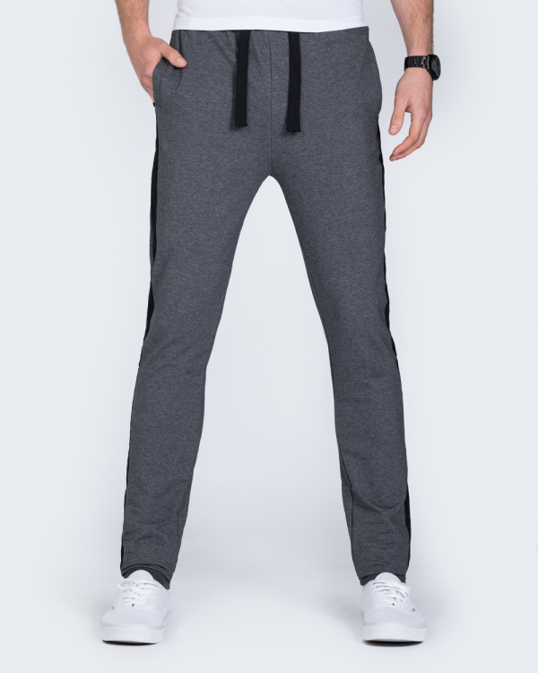 2t Stripe Slim Fit Tall Sweat Pants (charcoal) | 2tall.com