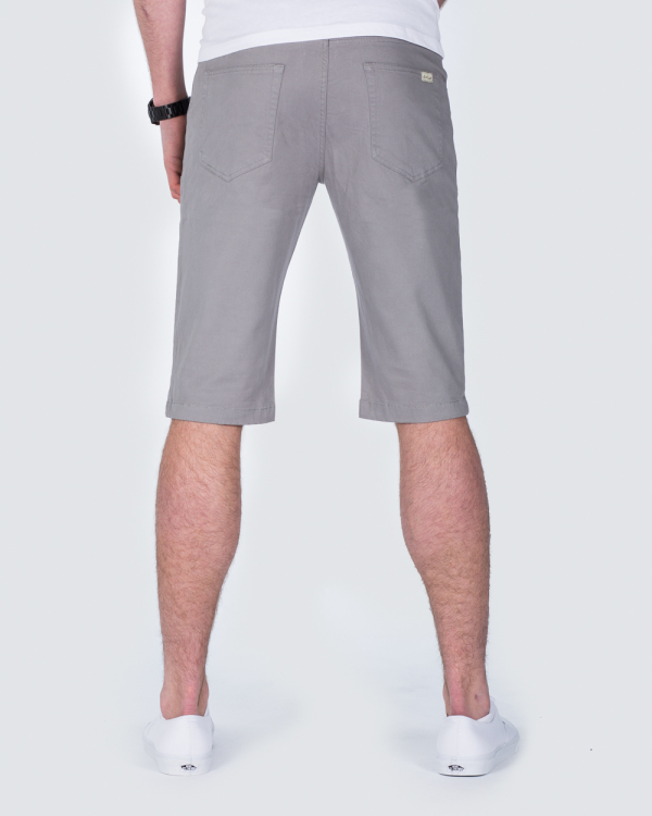 Ed Baxter Slim Fit Stretch Chino Shorts (grey) | 2tall.com
