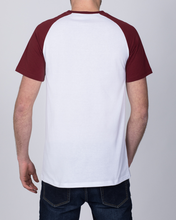 2t Raglan Tall T-Shirt (white/burgundy) | 2tall.com