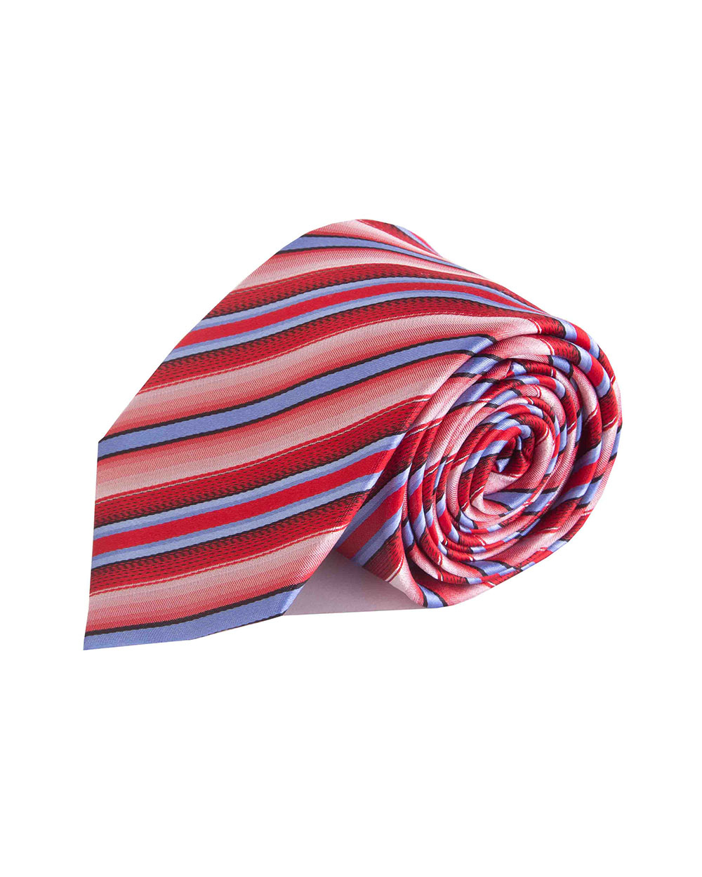 Double Two Silk Extra Long Striped Tie (red/blue)