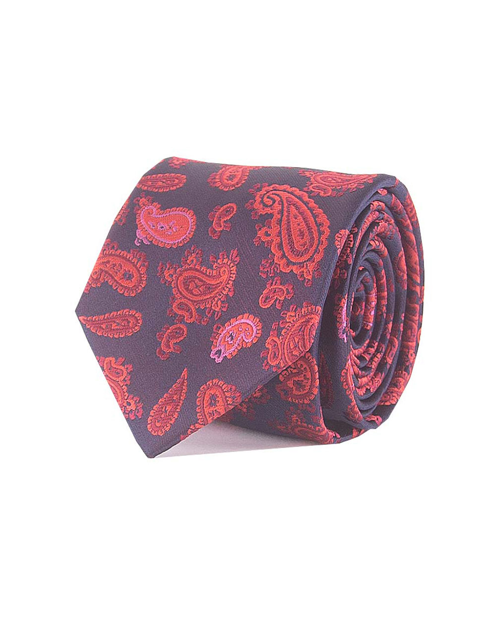 Double Two Extra Long Paisley Tie (red)