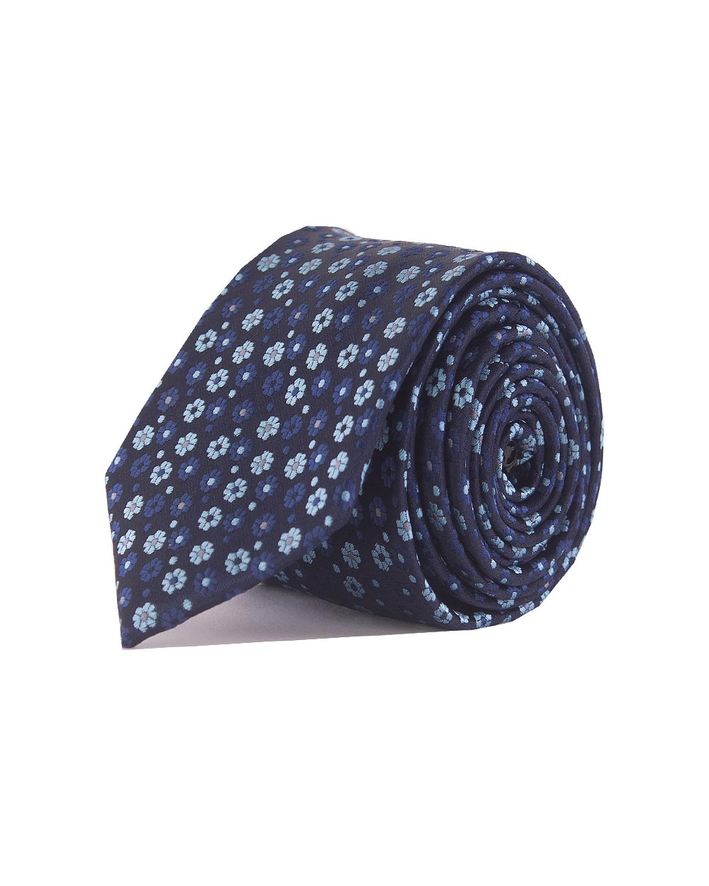 Double Two Extra Long Floral Tie (navy)