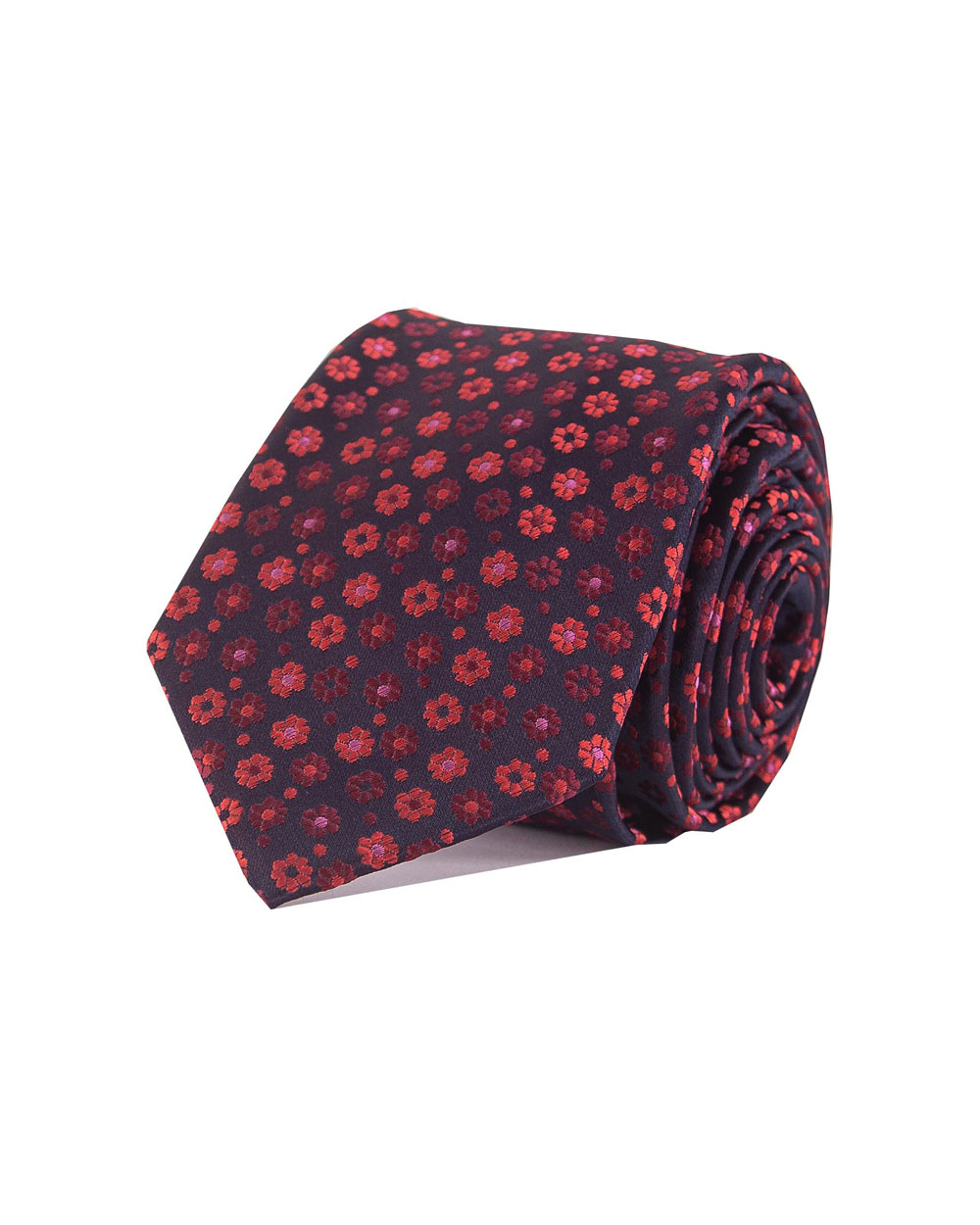 Double Two Extra Long Floral Tie (red)