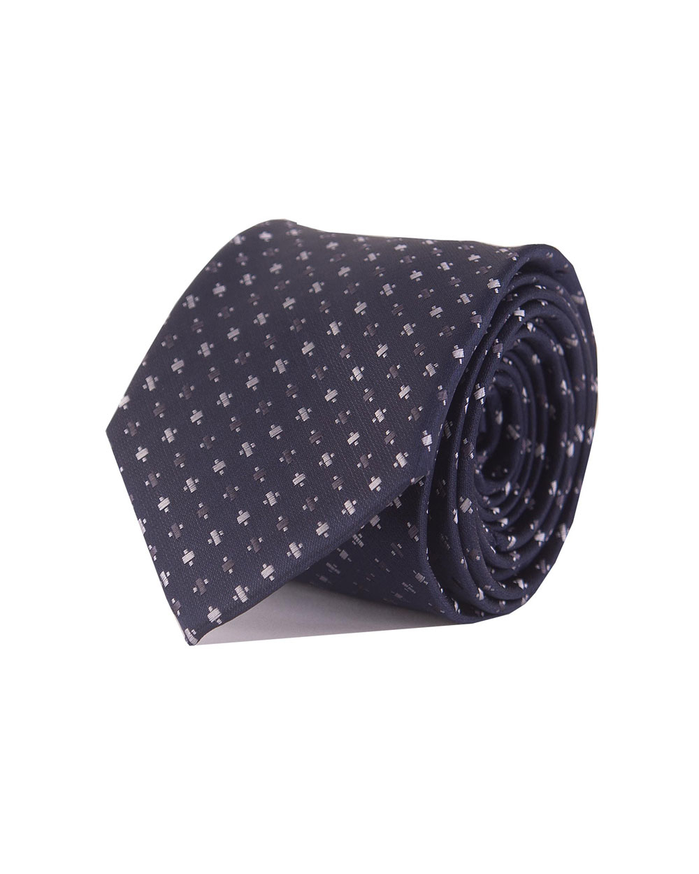 Double Two Extra Long Patterned Tie (navy/grey)