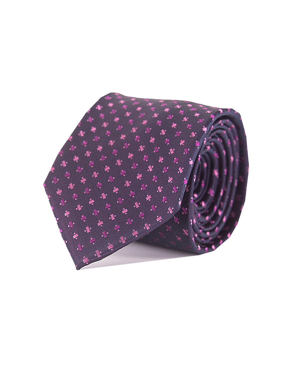 Double Two Extra Long Patterned Tie (purple/pink)