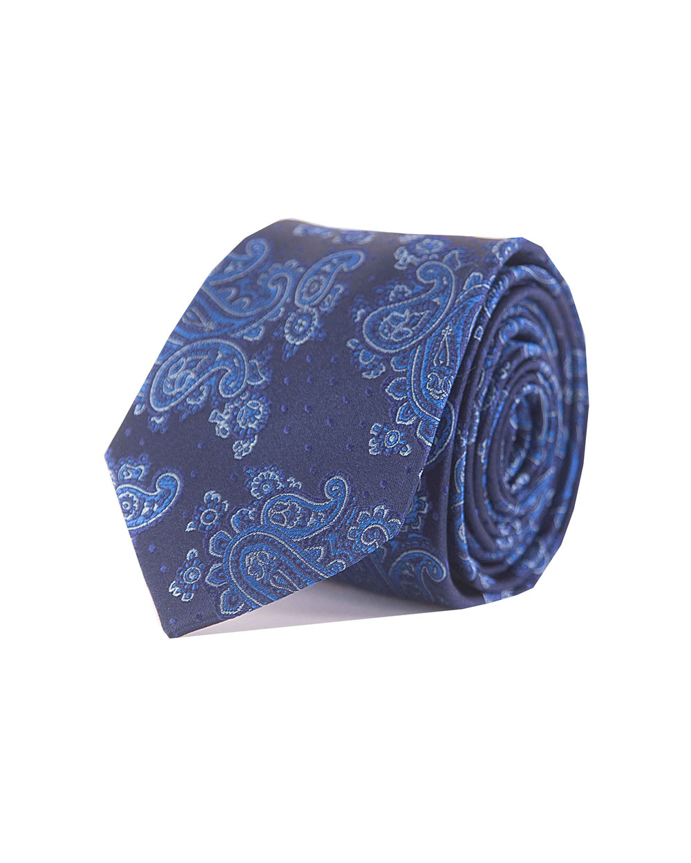 Double Two Silk Extra Long Paisley Tie (navy/blue)
