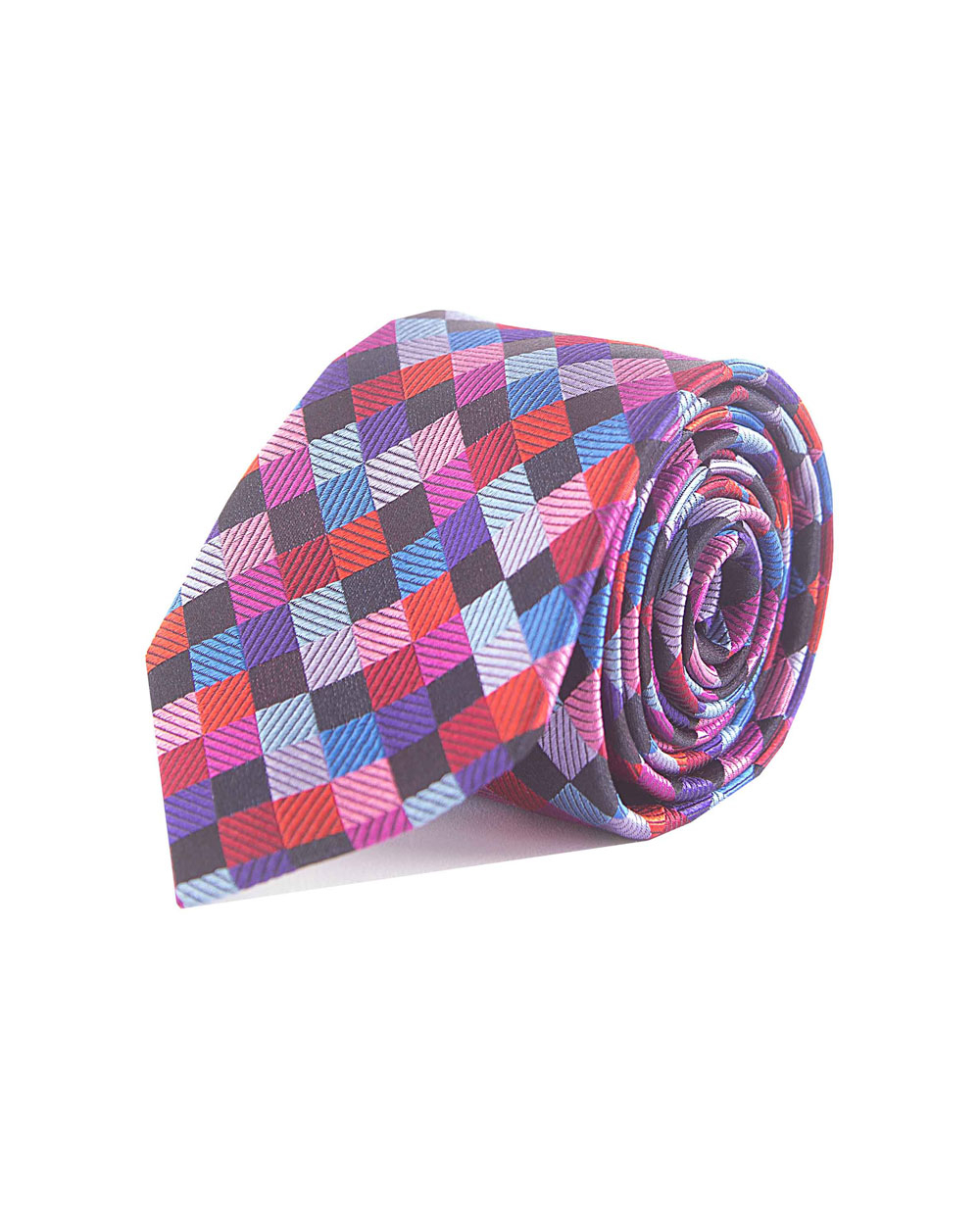 Double Two Silk Extra Long Harlequin Tie (pink)