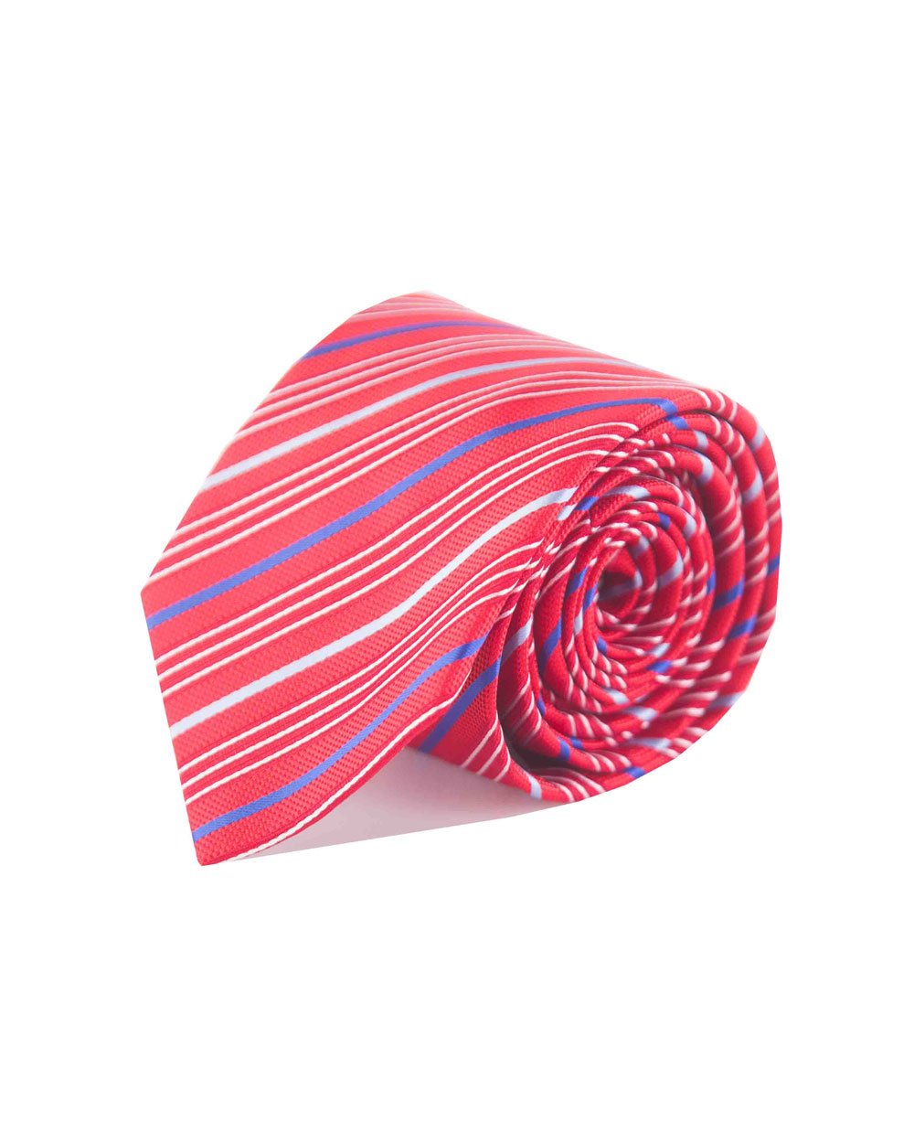 Double Two Extra Long Striped Tie (red/blue)