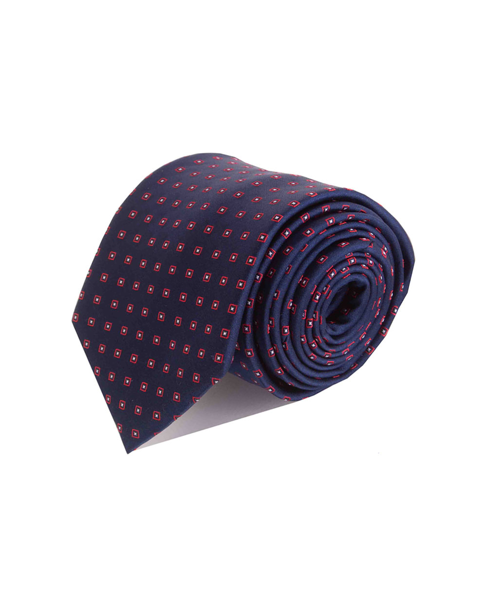 Double Two Silk Extra Long Tie (red navy)
