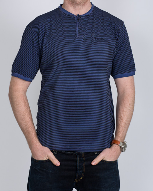 Oakman Fine Striped Tall T-Shirt (blue) 