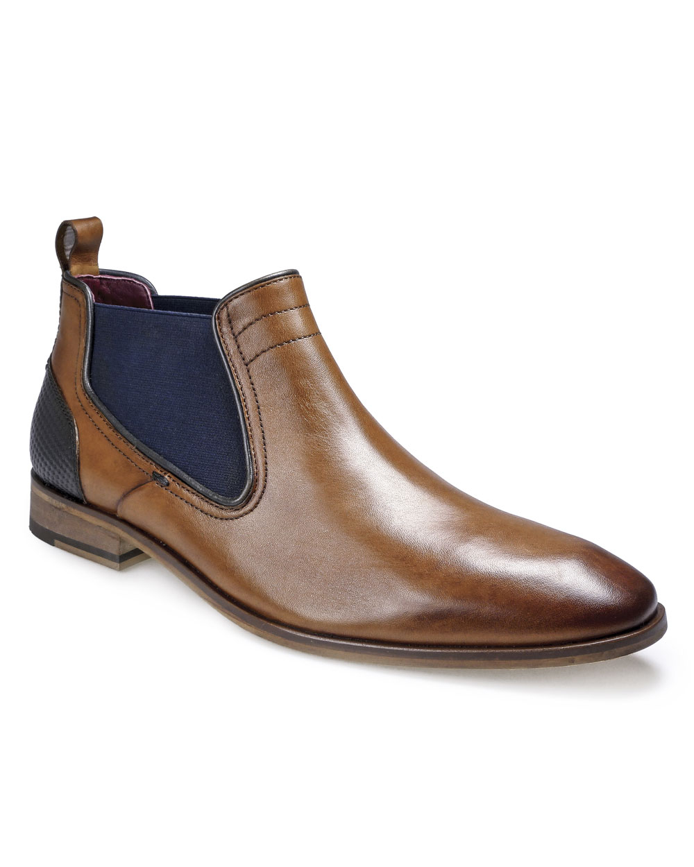 Pod Paul O'Donnell Odessa Chelsea Ankle Boot (cognac/navy)