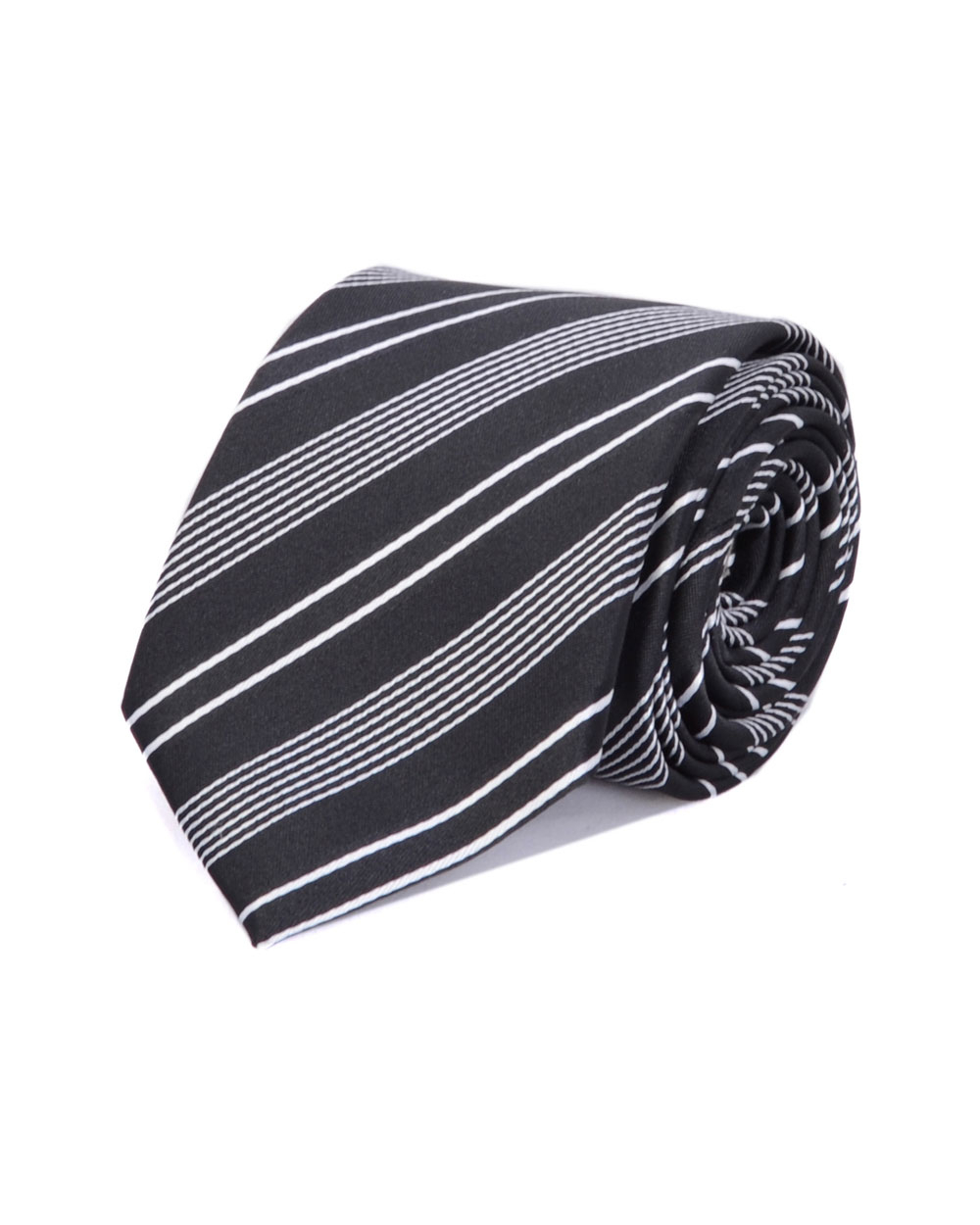 Double Two Extra Long Patterned Tie (black/white)
